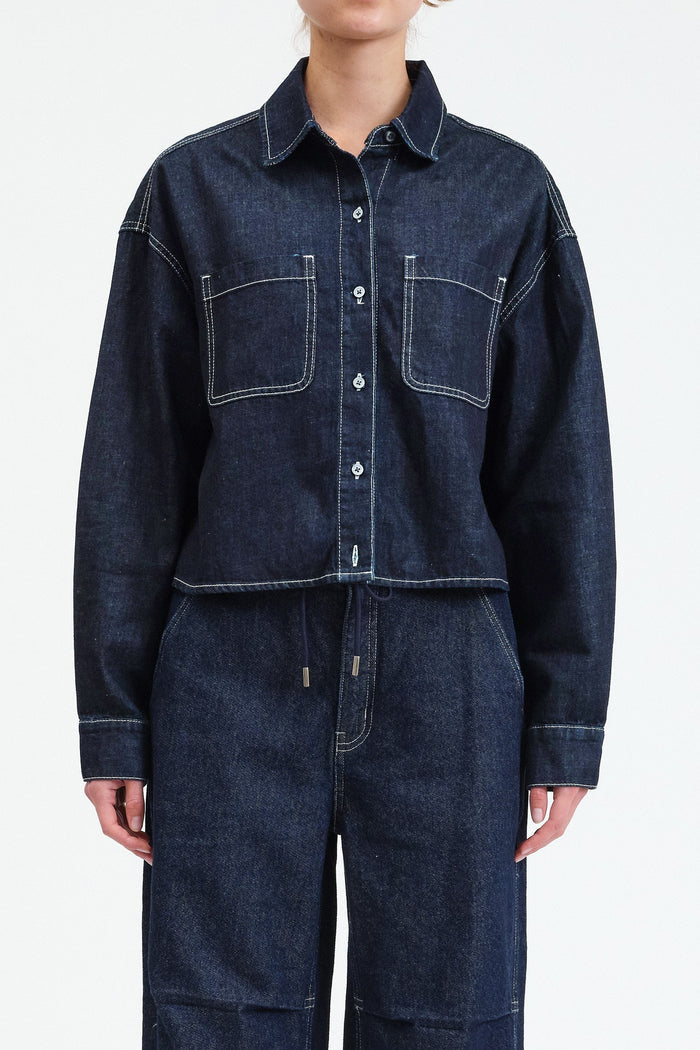The Editor Cropped Button Up