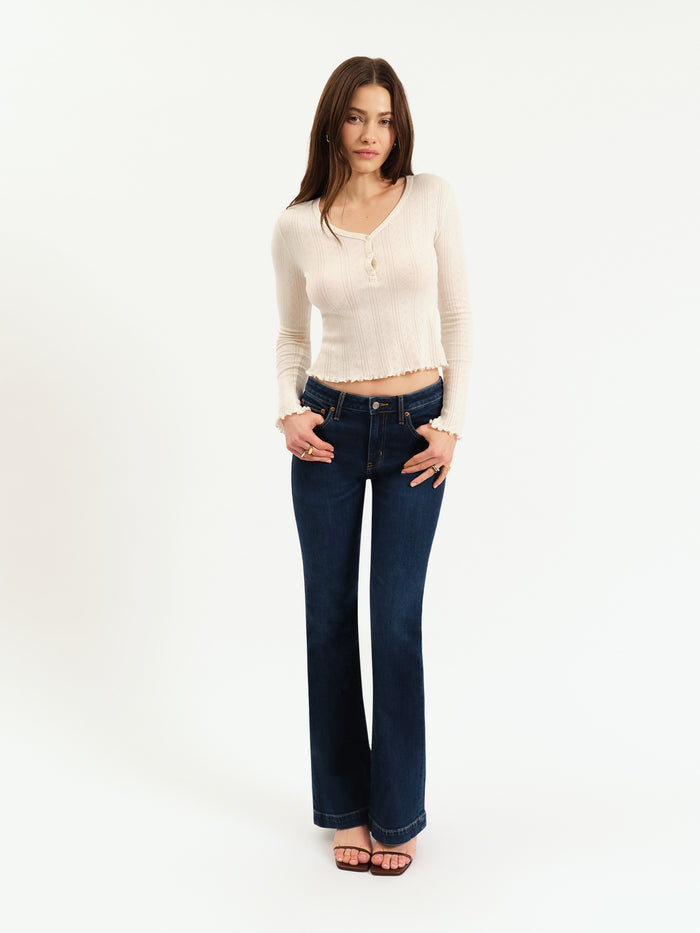 The Heartbreaker Mid Rise Flare in Hit Maker