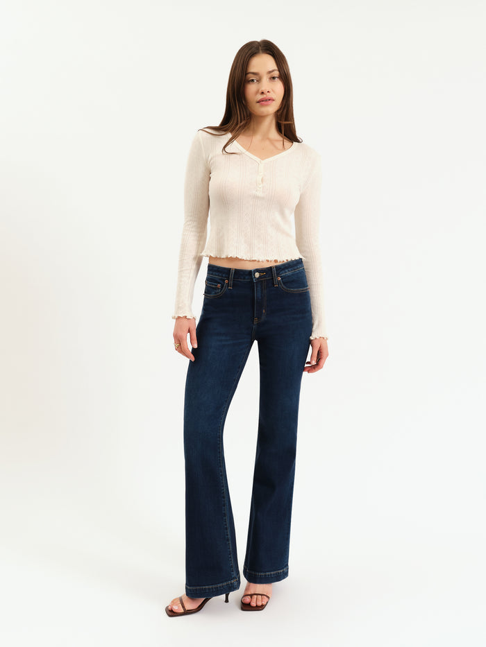 The Heartbreaker Mid Rise Flare in Hit Maker