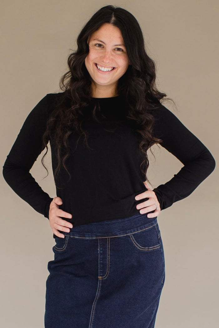 The Perfect Layering Tee - Black - S-3X