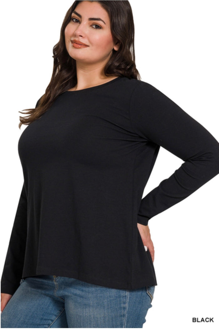 The Perfect Layering Tee - Black - S-3X