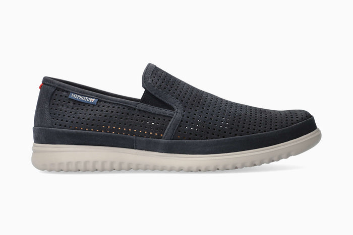 Mephisto Tiago Black Slip-On Navy