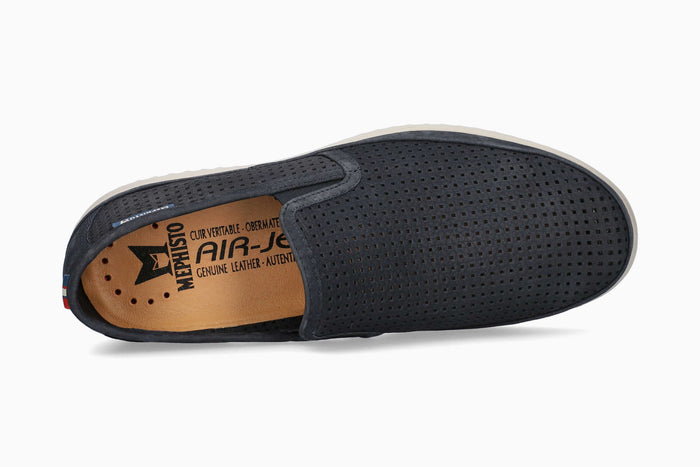 Mephisto Tiago Black Slip-On Navy Top