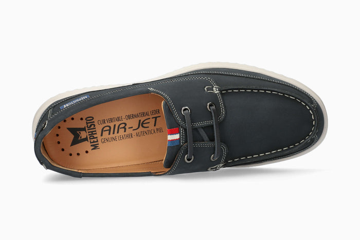 Mephisto Trevis Boat Shoe Night Blue Top