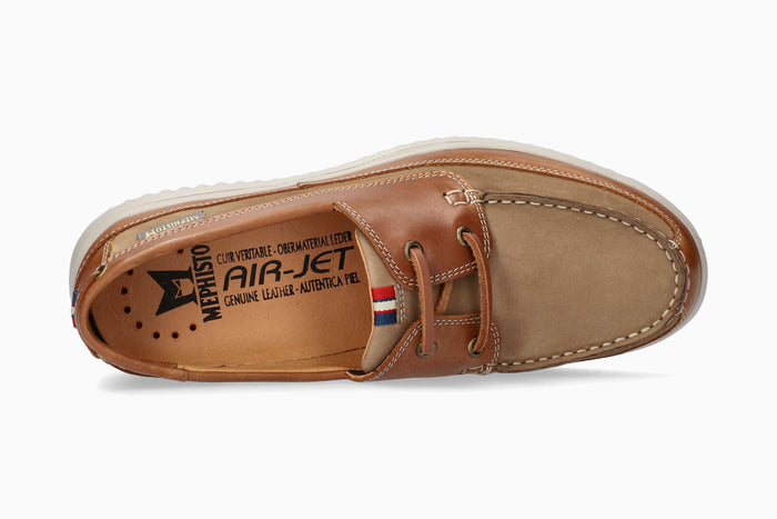 Mephisto Trevis Boat Shoe Taupe Top