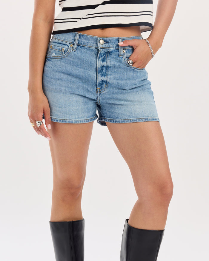 Troublemaker High Rise Short in Marina Vintage