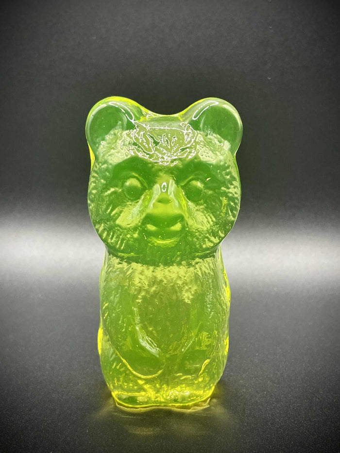 Uranium Glass Cute (Bear) Figurine | Teddy Bear Statue | UV Glowing