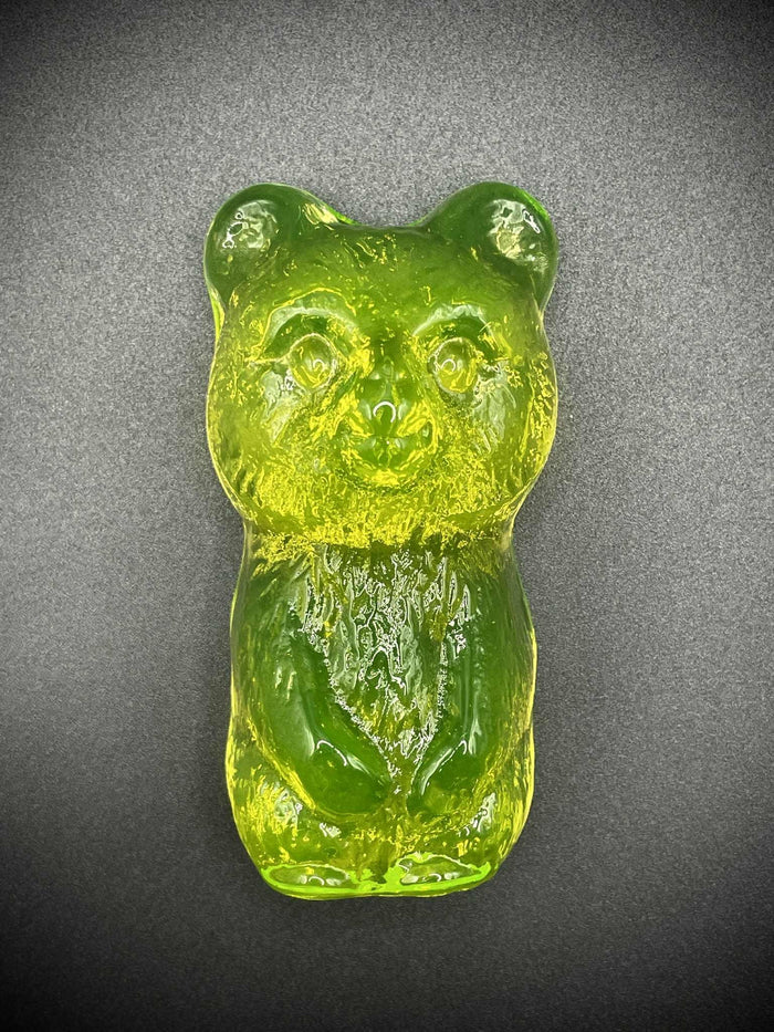 Uranium Glass Cute (Bear) Figurine | Teddy Bear Statue | UV Glowing