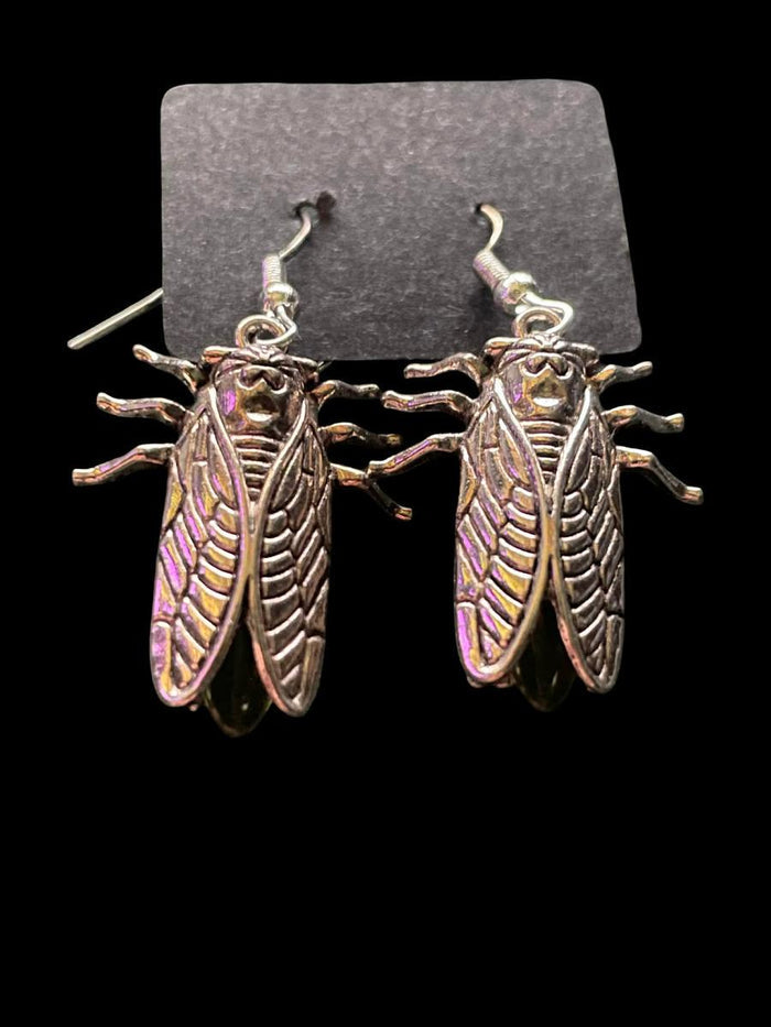 Uranium Glass (Firefly) Earrings | UV Glowing Bug Jewelry | One Pair