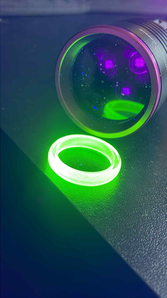 Uranium Glass Round Ring | UV Glowing | Custom Sizes O-Ring Jewelry
