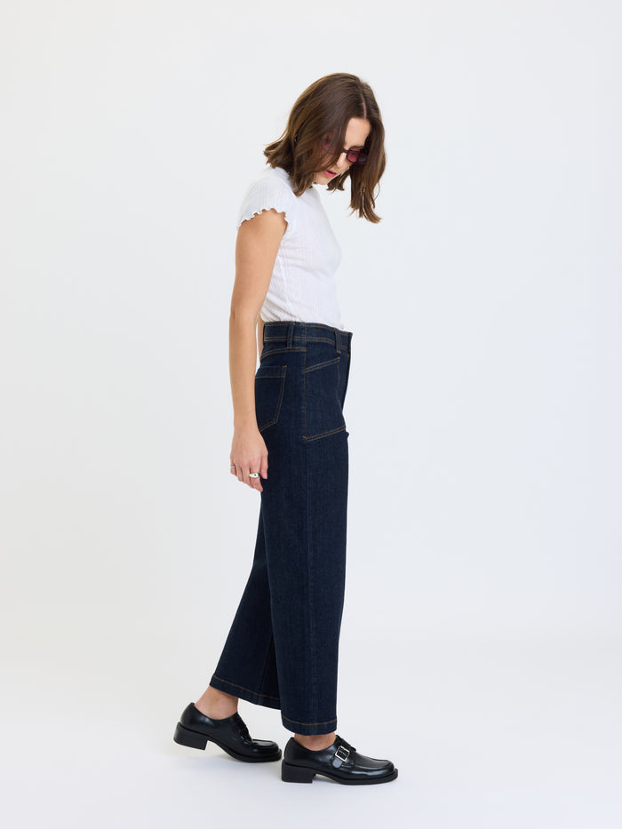Valley Girl Wide Leg Ankle in Rinse