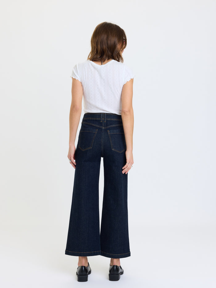 Valley Girl Wide Leg Ankle in Rinse