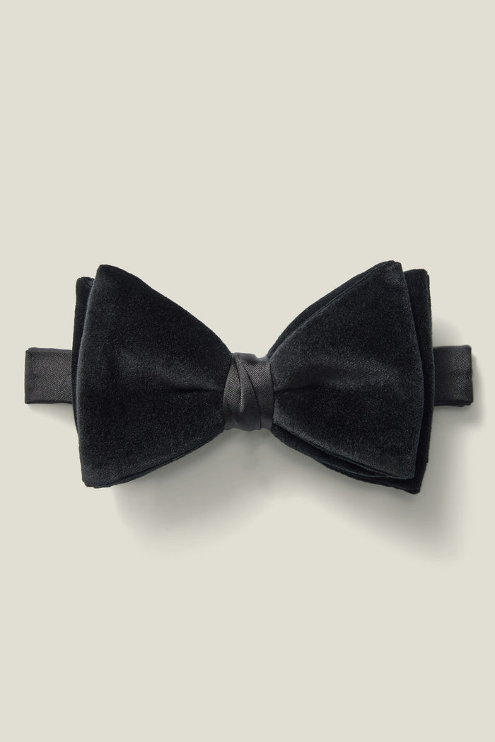 Velvet Empire Tuxedo Bowtie - black velvet