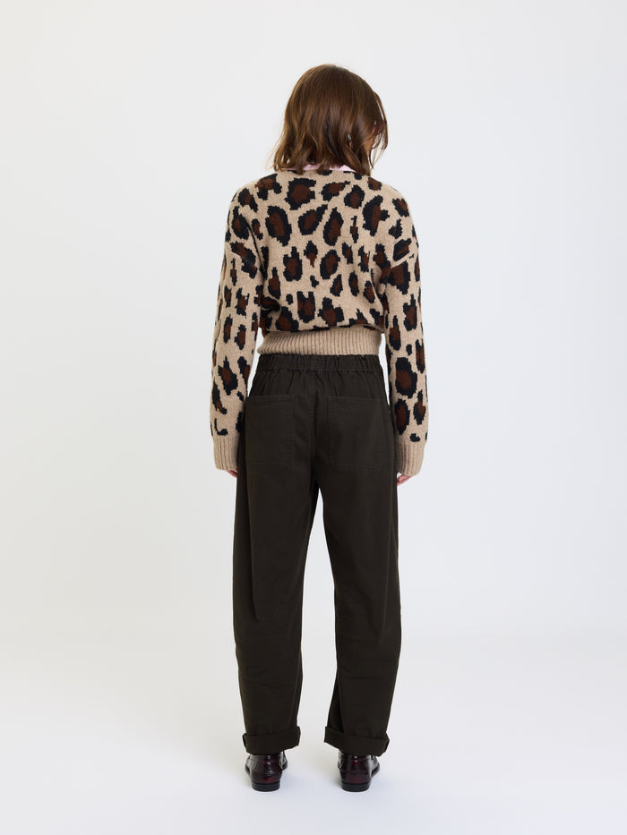 Villa Drawstring Barrel Pant in Fern