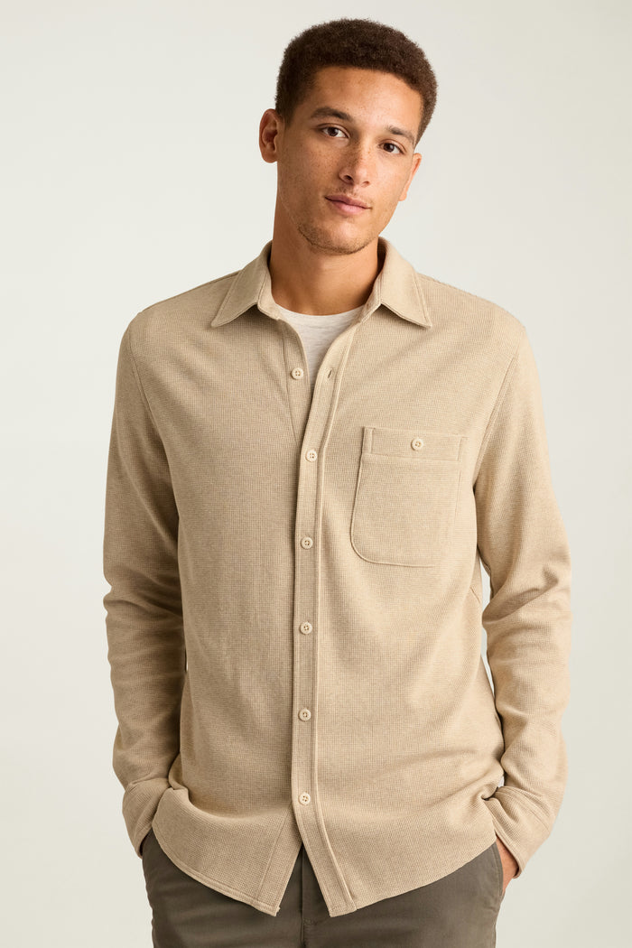 Waffle Button Down Shirt