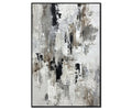Weathered Abstract Wall Art features textured brushstrokes in shades of black and multi, creating a layered vertical composition on a rectangular canvas. This sophisticated hand-painted piece of modern wall decor is perfect for elevating any contemporary space.