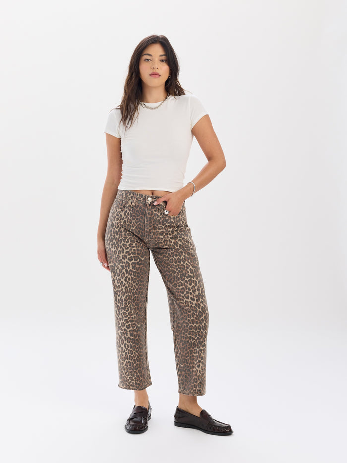 Westward High Rise Barrel Leg in Cool Cat