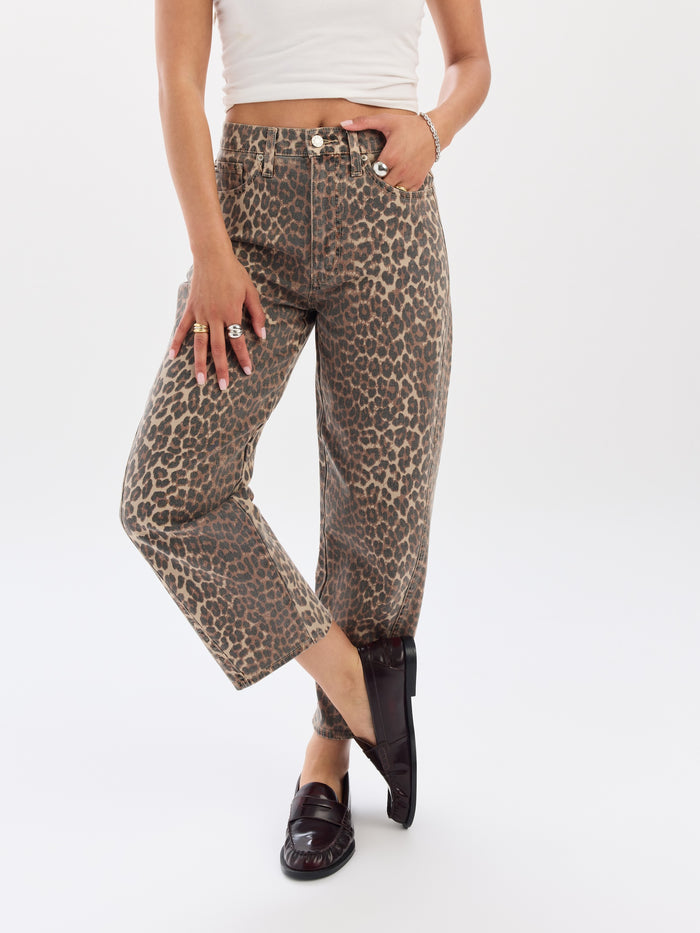Westward High Rise Barrel Leg in Cool Cat
