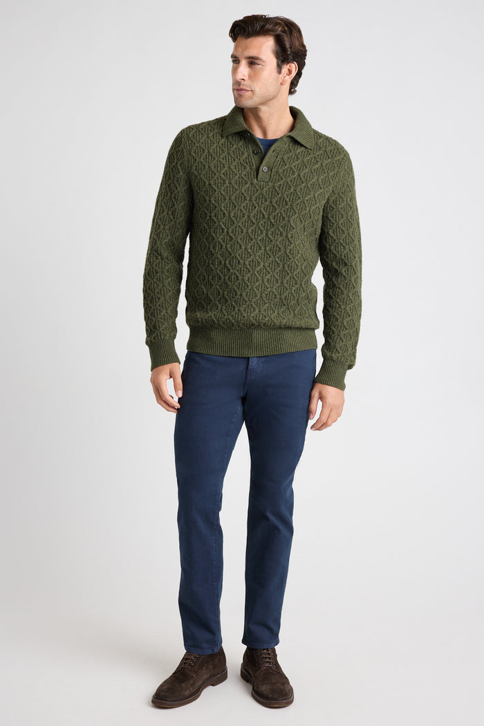 Wool Cable Sweater Polo