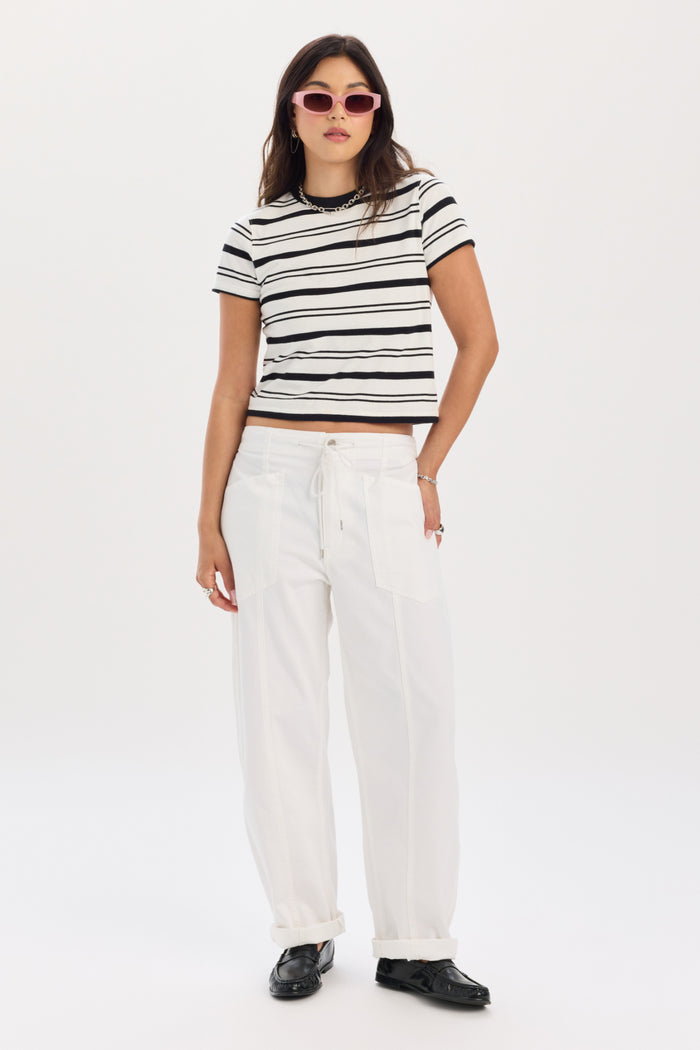 Zuma Crew Neck Tee in Onyx Stripe